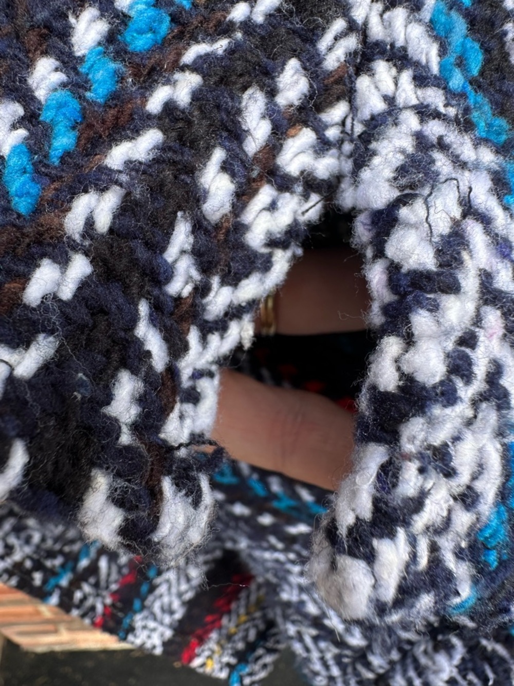 Grateful Dead Baja Hoodie Skull Roses Drug Rug Poncho Sweater Size S Multicolor - Picture 8 of 8